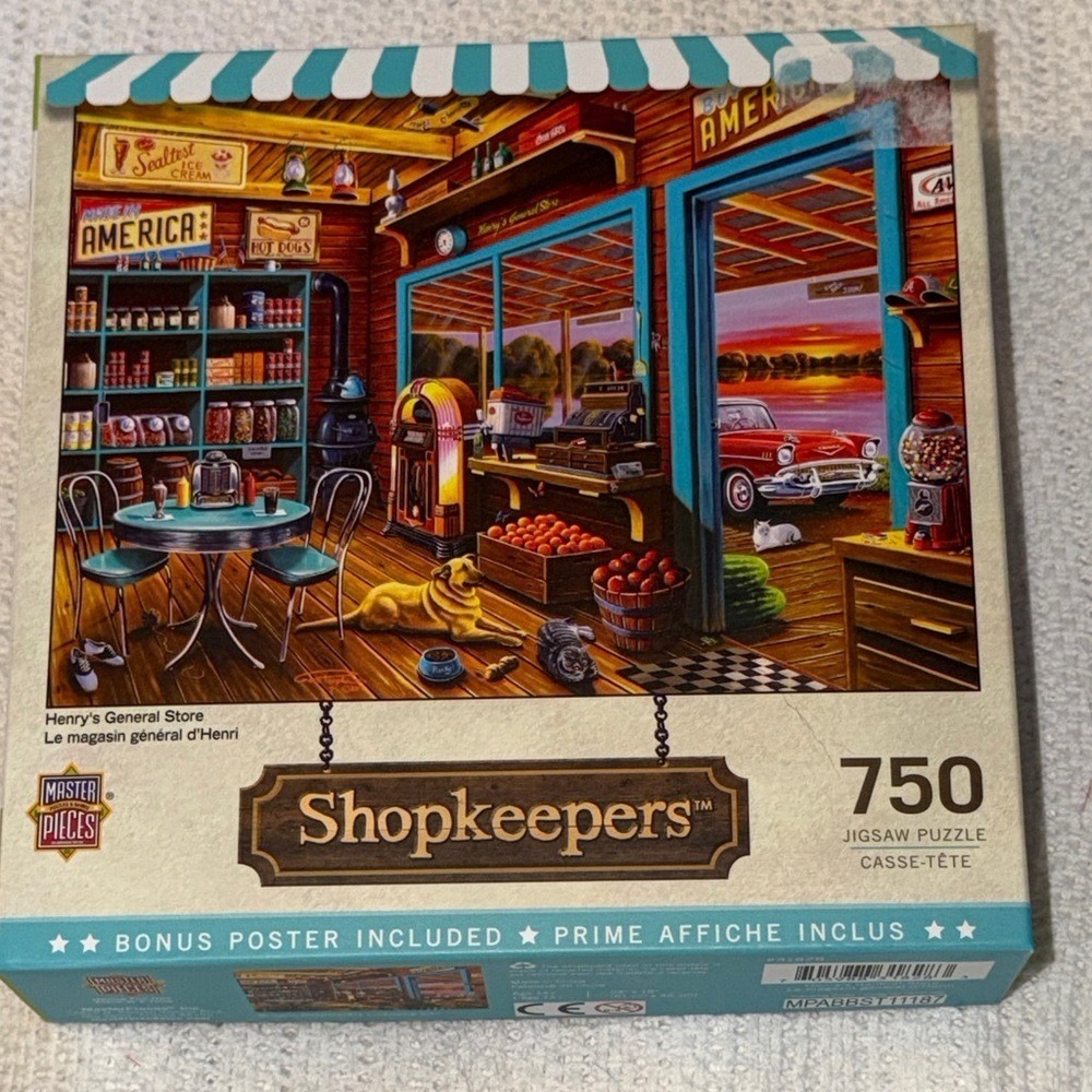MasterPieces Shopkeepers Henrys General Store 750 Pc Jigsaw Puzzle Geno Peoples